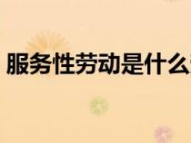 服務(wù)性勞動是什么勞動（服務(wù)性勞動是什么）