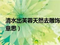 清水出芙蓉天然去雕飾的意思是（清水出芙蓉天然去雕飾的意思）