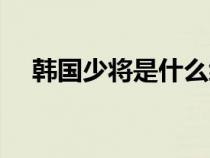 韓國(guó)少將是什么級(jí)別（少將是什么級(jí)別）