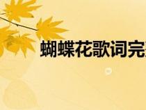 蝴蝶花歌詞完整版（蝴蝶花的歌詞）