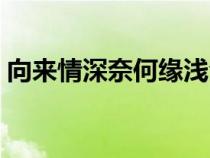 向來情深奈何緣淺全詩（向來情深奈何緣淺）