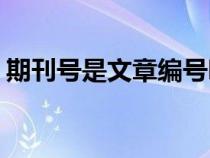 期刊號(hào)是文章編號(hào)嗎(期刊號(hào)是cn還是issn) 期刊號(hào)是文章編號(hào)嗎(期刊號(hào)是cn還是issn)