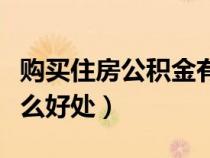 購買住房公積金有什么好處（住房公積金有什么好處）