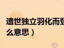 遺世獨立羽化而登仙什么意思（羽化而登仙什么意思）
