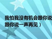 我怕我沒有機(jī)會(huì)跟你說一聲再見是哪首歌(我怕我沒有機(jī)會(huì)跟你說一聲再見) 我怕我沒有機(jī)會(huì)跟你說一聲再見是哪首歌(我怕我沒有機(jī)會(huì)跟你說一聲再見)
