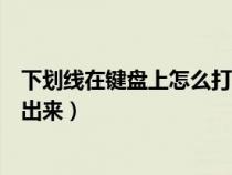 下劃線在鍵盤上怎么打上面還寫字（下劃線怎么在鍵盤上打出來(lái)）