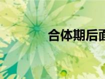 合體期后面是什么（合體期）