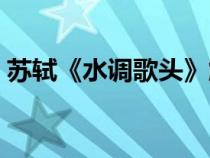 蘇軾《水調(diào)歌頭》解析（水調(diào)歌頭蘇軾賞析）
