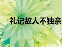 禮記故人不獨(dú)親其親（故人不獨(dú)親其親）