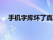手機(jī)字庫壞了真的就廢了嗎（手機(jī)字庫）