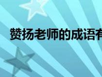 贊揚老師的成語有哪些（贊揚老師的成語）