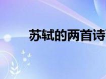 蘇軾的兩首詩(shī)兩首詞（蘇軾詩(shī)兩首）