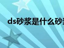 ds砂漿是什么砂漿（DP砂漿是什么砂漿）