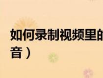 如何錄制視頻里的聲音（如何錄制視頻中的聲音）