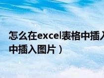 怎么在excel表格中插入圖片固定在框中（怎么在excel表格中插入圖片）