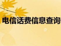 電信話(huà)費(fèi)信息查詢(xún)號(hào)碼（電信號(hào)碼話(huà)費(fèi)查詢(xún)）