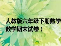 人教版六年級(jí)下冊(cè)數(shù)學(xué)期末試卷可打?。ㄈ私贪媪昙?jí)下冊(cè)數(shù)學(xué)期末試卷）