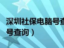 深圳社保電腦號查詢金融賬戶（深圳社保電腦號查詢）