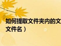 如何提取文件夾內(nèi)的文件的文件名（如何提取文件夾目錄內(nèi)文件名）