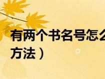 有兩個書名號怎么寫（兩個以上書名號套用的方法）