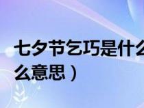 七夕節(jié)乞巧是什么意思呀（七夕節(jié)的乞巧是什么意思）