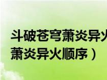 斗破蒼穹蕭炎異火獲得順序及地點（斗破蒼穹蕭炎異火順序）