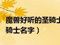 魔獸好聽的圣騎士名字有哪些（魔獸好聽的圣騎士名字）