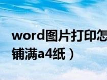 word圖片打印怎么鋪滿a4紙（圖片打印怎么鋪滿a4紙）
