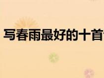 寫春雨最好的十首詩句（春雨貴如油的全詩）