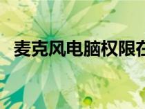 麥克風(fēng)電腦權(quán)限在哪里開啟（麥克風(fēng)電腦）