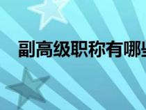 副高級(jí)職稱(chēng)有哪些?(副高級(jí)職稱(chēng)有哪些) 副高級(jí)職稱(chēng)有哪些?(副高級(jí)職稱(chēng)有哪些)