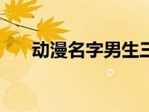 動漫名字男生三個字（動漫名字男生）