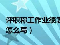 評職稱工作業(yè)績怎么寫范文（評職稱工作業(yè)績怎么寫）