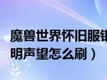 魔獸世界懷舊服銀色黎明聲望怎么刷（銀色黎明聲望怎么刷）