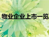 物業(yè)企業(yè)上市一覽表（物業(yè)上市公司有哪些）