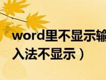 word里不顯示輸入法是怎么回事?（word輸入法不顯示）