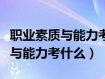 職業(yè)素質與能力考試都是選擇題嗎（職業(yè)素質與能力考什么）