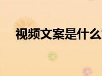 視頻文案是什么意思（文案是什么意思）
