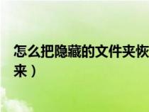 怎么把隱藏的文件夾恢復(fù)可見(jiàn)（桌面隱藏的文件夾怎么找出來(lái)）