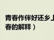 青春作伴好還鄉(xiāng)上一句是（青春作伴好還鄉(xiāng)青春的解釋）