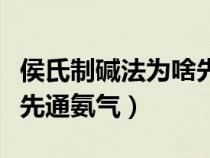 侯氏制堿法為啥先加氨氣（侯氏制堿法為什么先通氨氣）