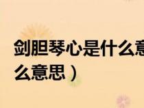 劍膽琴心是什么意思明心見性（劍膽琴心是什么意思）