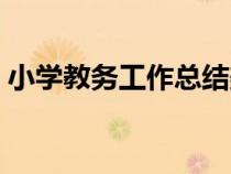 小學教務工作總結(jié)美篇（小學教務工作總結(jié)）