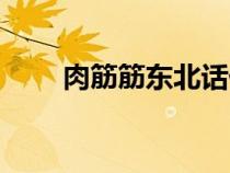 肉筋筋東北話什么意思（筋肉強(qiáng)打）