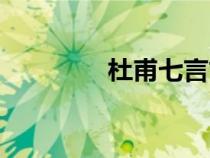 杜甫七言古詩(shī)（杜甫七言）