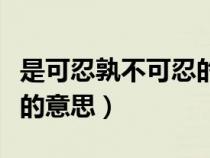 是可忍孰不可忍的意思圖片（是可忍孰不可忍的意思）