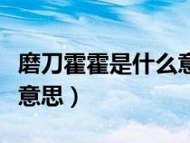 磨刀霍霍是什么意思啊解釋（磨刀霍霍是什么意思）