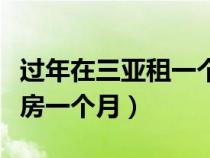過年在三亞租一個月房子多少錢（海南三亞租房一個月）