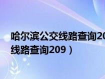 哈爾濱公交線路查詢209路公交車路線圖最新（哈爾濱公交線路查詢209）