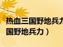 熱血三國野地兵力偵察后多久會刷新(熱血三國野地兵力) 熱血三國野地兵力偵察后多久會刷新(熱血三國野地兵力)